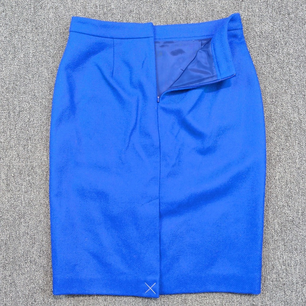 Pure Collection Classic Pencil Skirt 6 Sapphire Blue 100% Wool British Cloth NWT - Picture 7 of 12